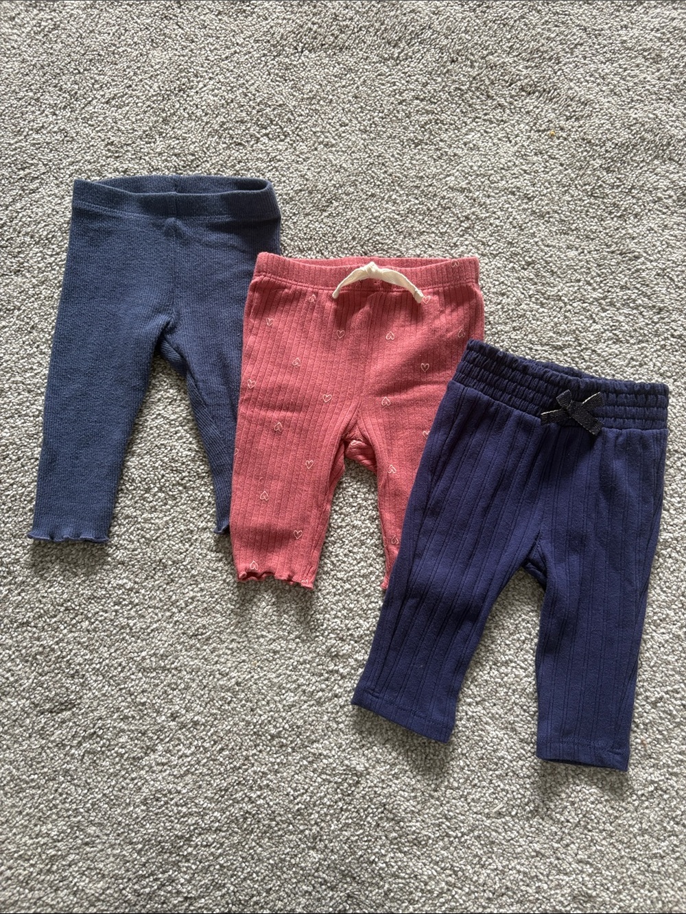 3-Pack Baby Girls Knit Leggings